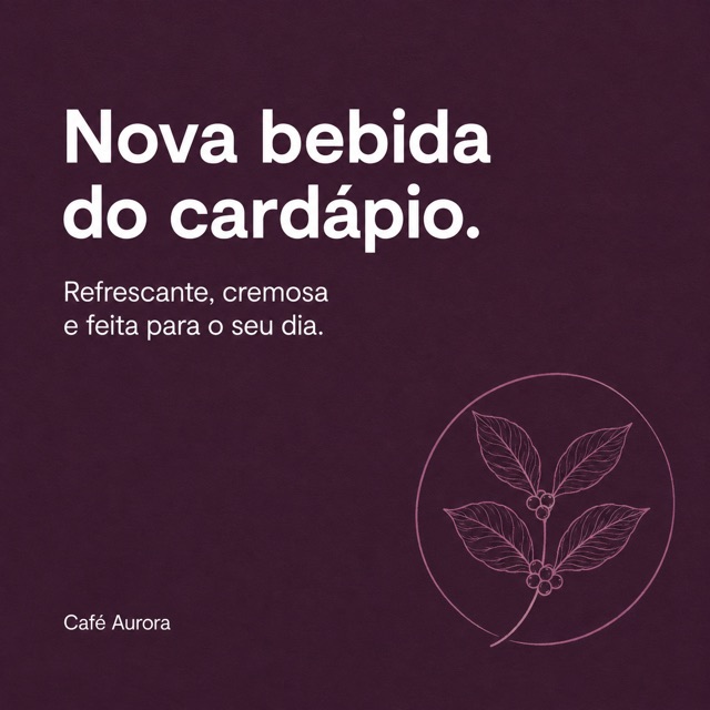 Arte de exemplo: nova bebida do cardápio